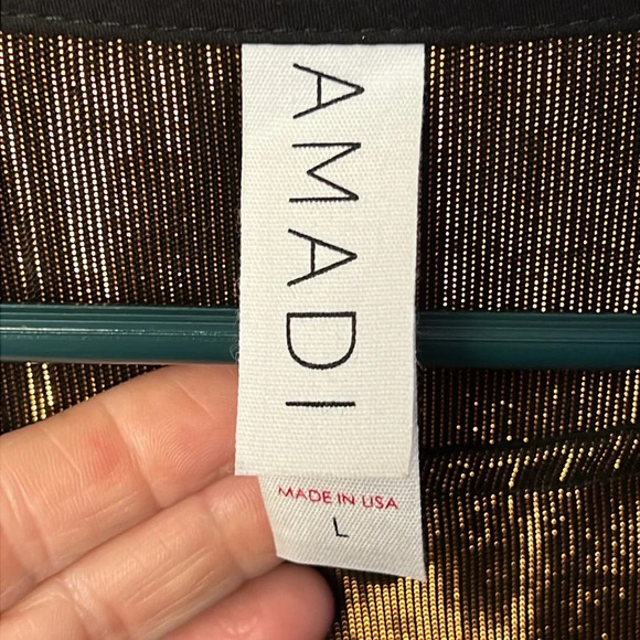 Anthropologie‎ Amadi women’s Merry Metallic Lurex Blouse top Lg Bronze new years - Picture 3 of 10